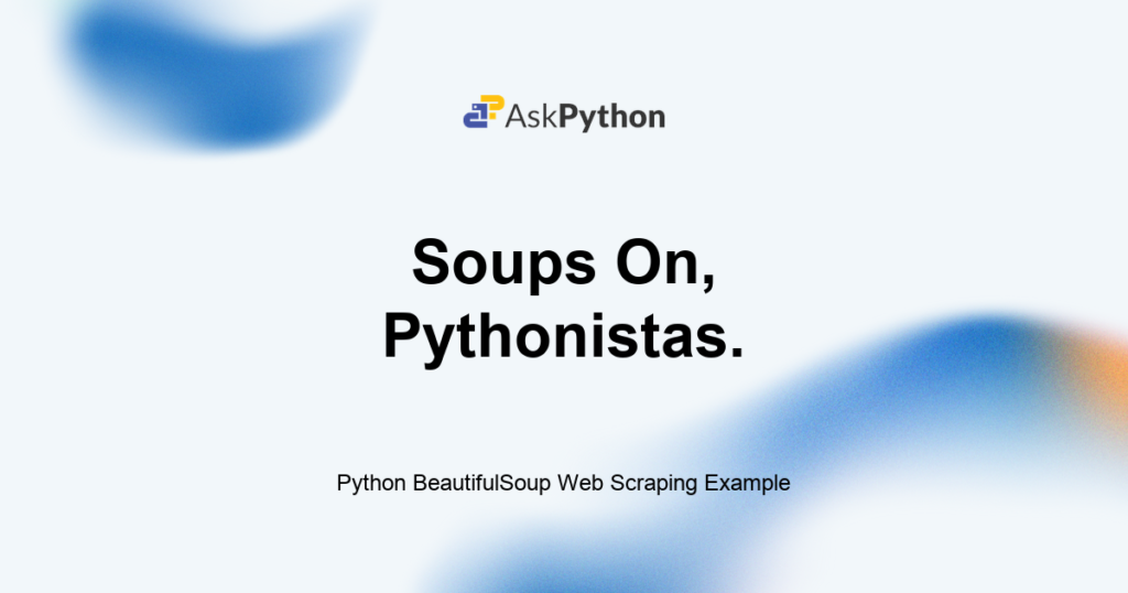 Python BeautifulSoup Web Scraping Example