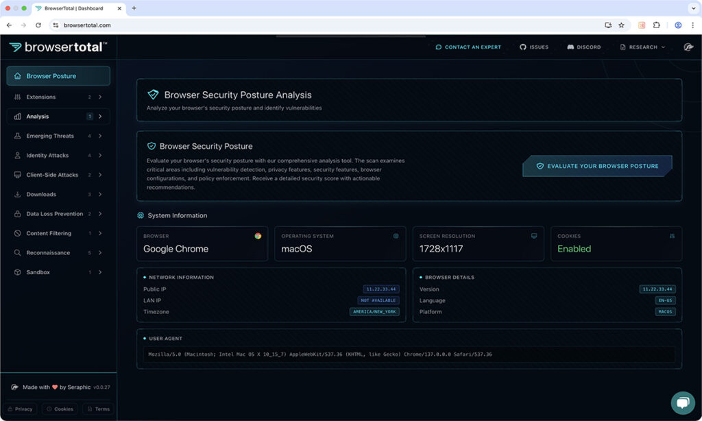 Seraphic Security Unveils BrowserTotal™ - Free AI-Powered Browser Security Assessment for Enterprises