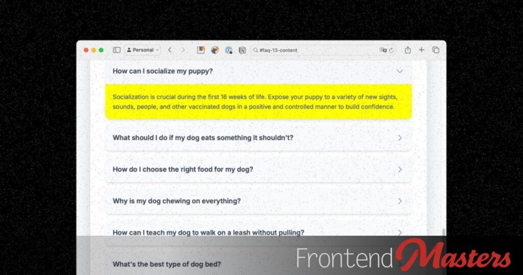 Opening a Details Element from the URL – Frontend Masters Blog