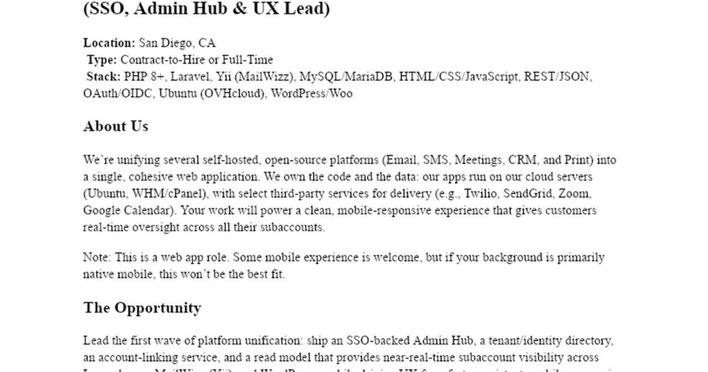 Full-Stack Laravel Developer