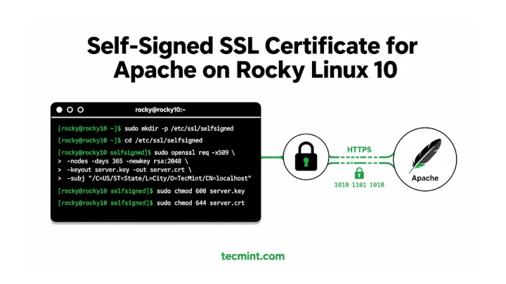 Self-Signed SSL Certificate for Apache on Rocky Linux 10 Self-Signed SSL Certificate for Apache on Rocky Linux 10