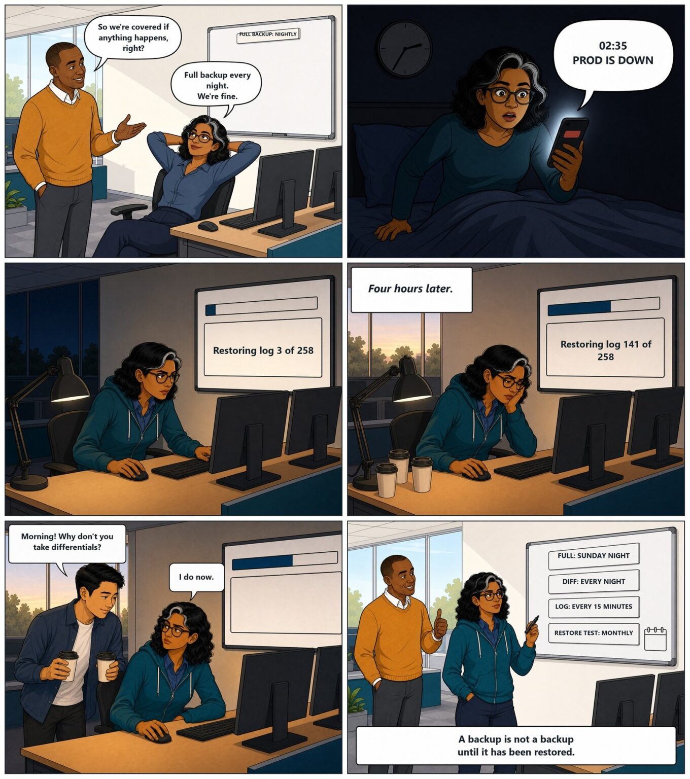 Full, Differential and Log Backups: A Practical Guide