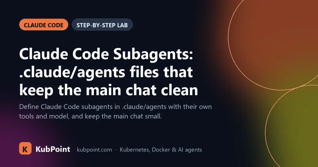 Claude Code Subagents: .claude/agents files that keep the main chat clean Claude Code Subagents: .claude/agents files that keep the main chat clean