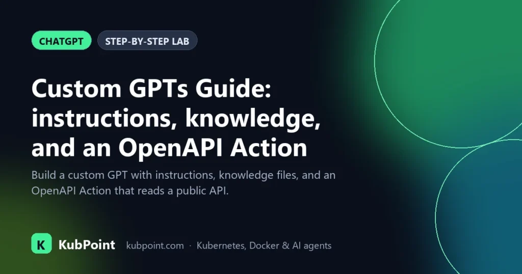 Custom GPTs Guide: instructions, knowledge, and an OpenAPI Action Custom GPTs Guide: instructions, knowledge, and an OpenAPI Action