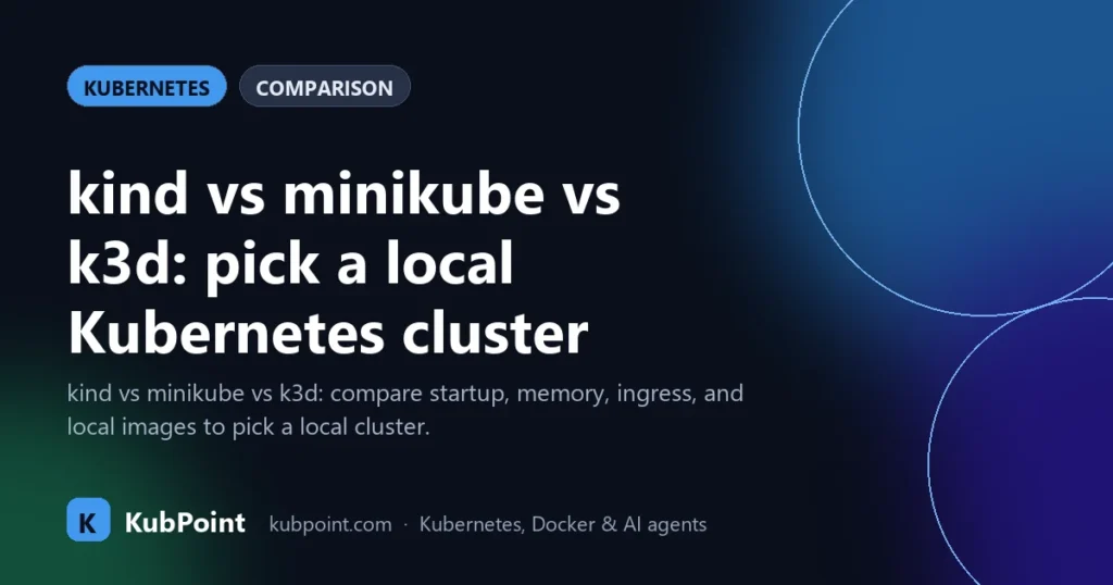 kind vs minikube vs k3d: pick a local Kubernetes cluster