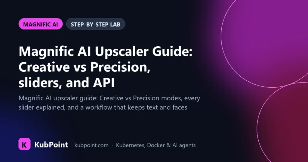 Magnific AI Upscaler Guide: Creative vs Precision, sliders, and API