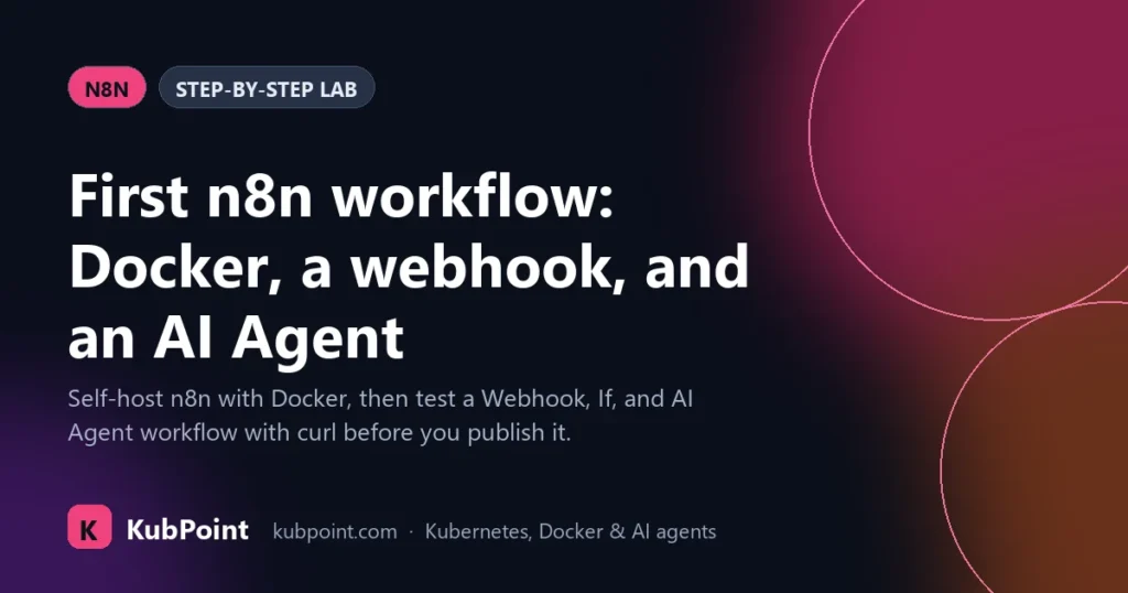 First n8n workflow: Docker, a webhook, and an AI Agent