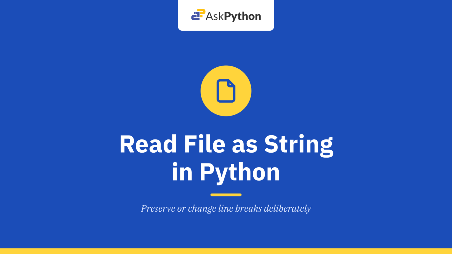 Read File as String in Python Read File as String in Python